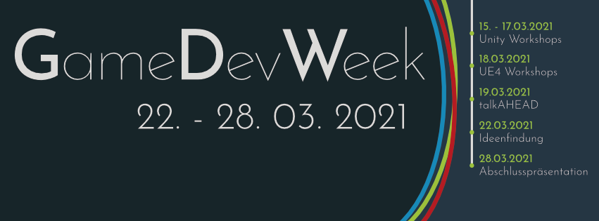 flyer gamedevweek 22. - 28.03.2021 Ablauf