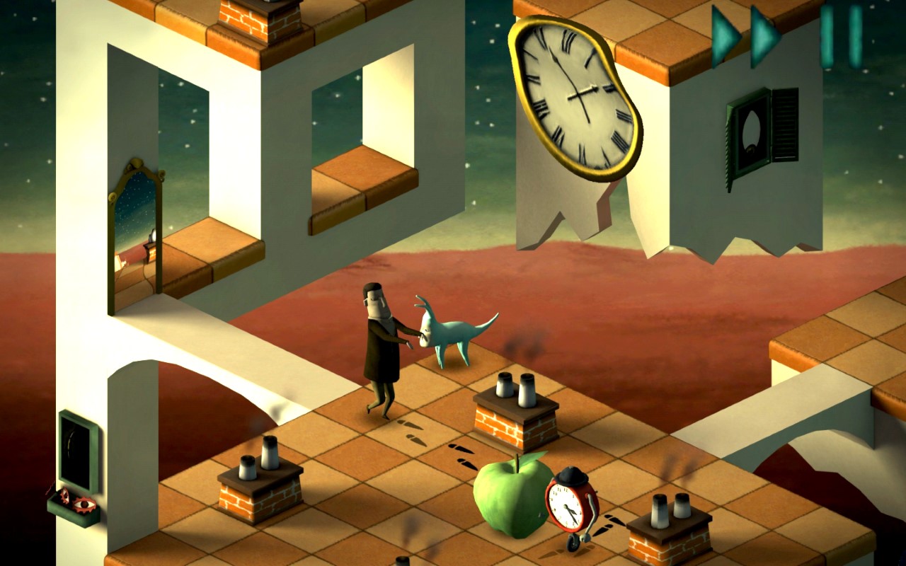 screenshot aus dem videospiel back to bed surrealistisch traumwelt