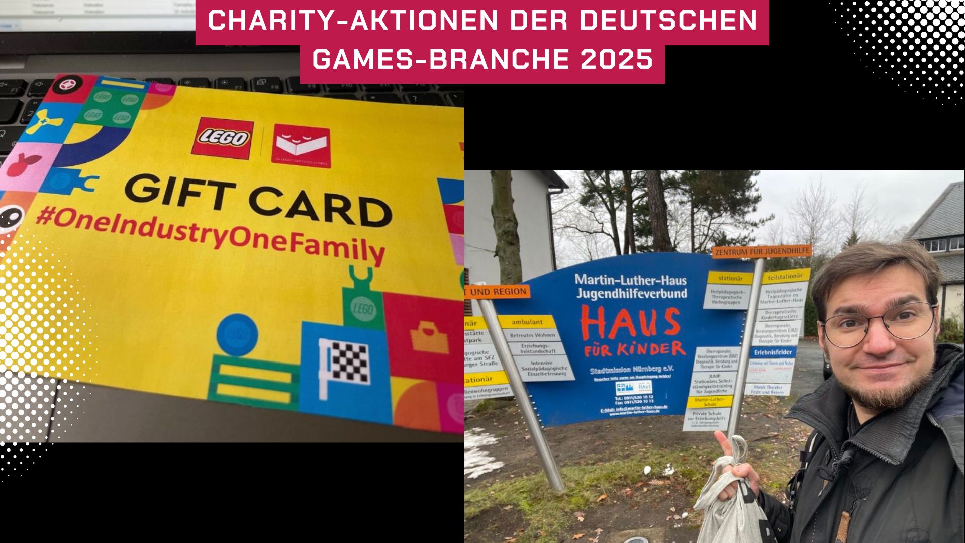 Bisher dabei: Tim Plöger mit seiner Lego-Gift-Card-Aktion und Ben Lochmann mit den Pixel Maniacs und ihrem Spendenaufruf für das Martin-Luther-Haus für Kinder in Nürnberg. Credits: Tim Plöger und Benjamin Lochmann