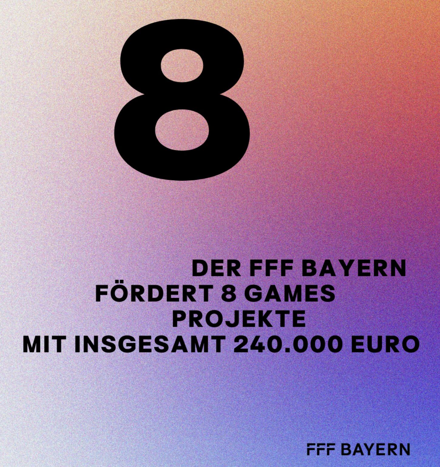 Der FFF Bayern vergibt zum dritten Mal in diesem Jahr Fördergelder an Indies. 240.000 Euro gehen an insgesamt acht Projekte. Quelle/Autor: FFF Bayern