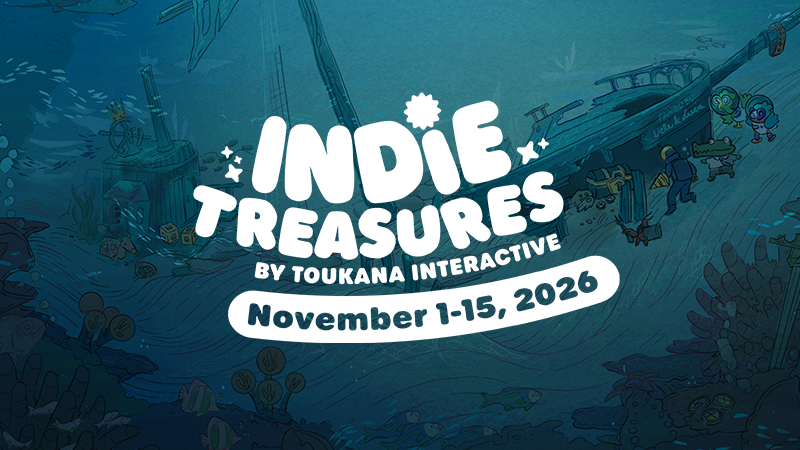 Keyvisual der INDIE TREASURES Initative im November 2026. Autor/Quelle: Toukana Interactive